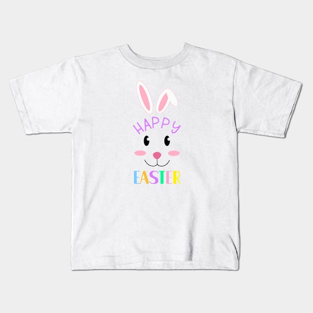 Happy Easter Bunny Face Kids T-Shirt by Glenn Landas Digital Art